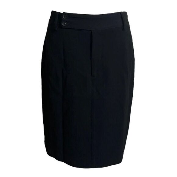 Vertigo Paris Wool Blend Black Pencil Skirt Work Wear Formal Luxury Vintage US 8 - Picture 1 of 8